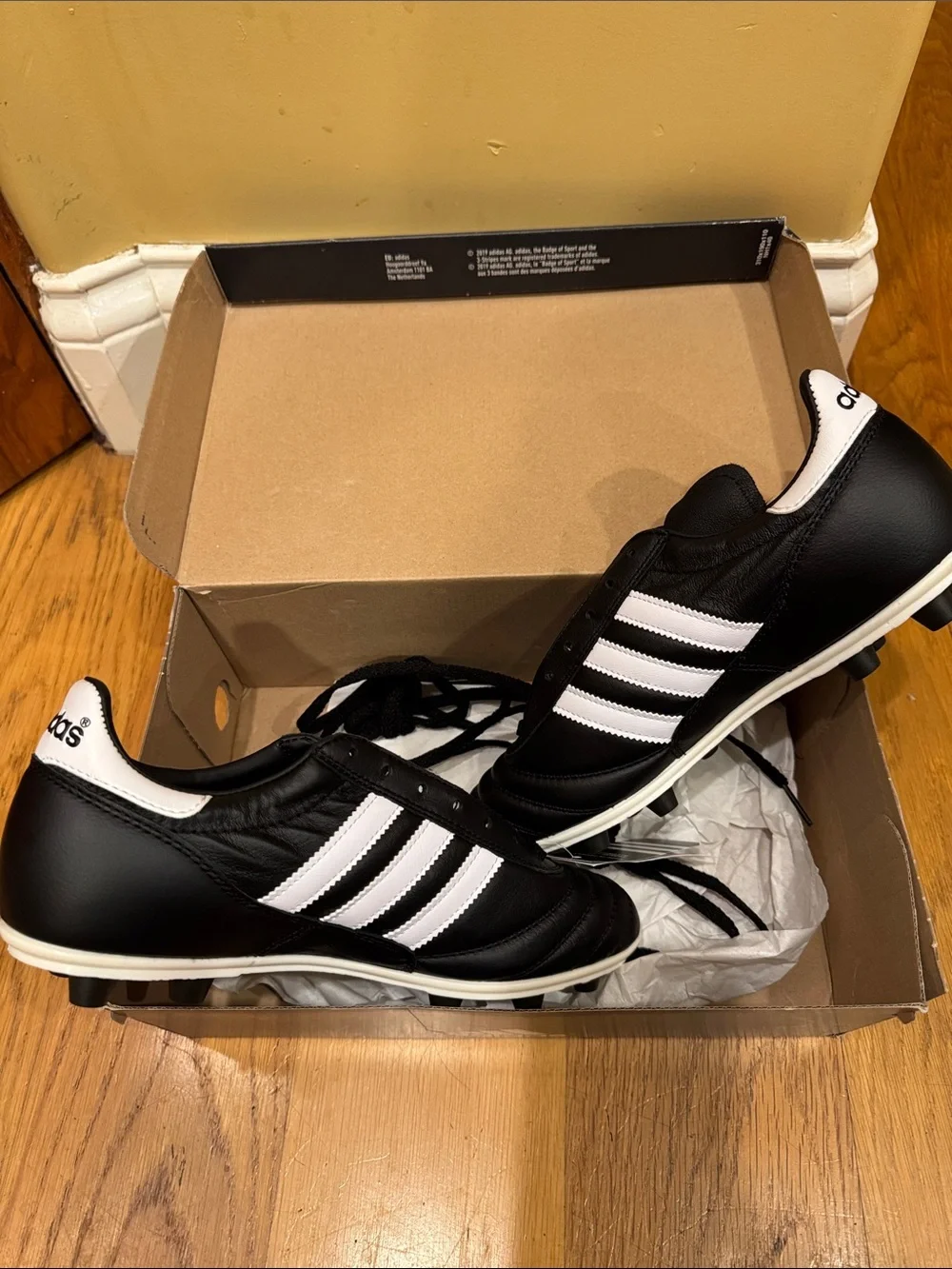 adidas Black & White Copa Mundial soccer cleats. NWT